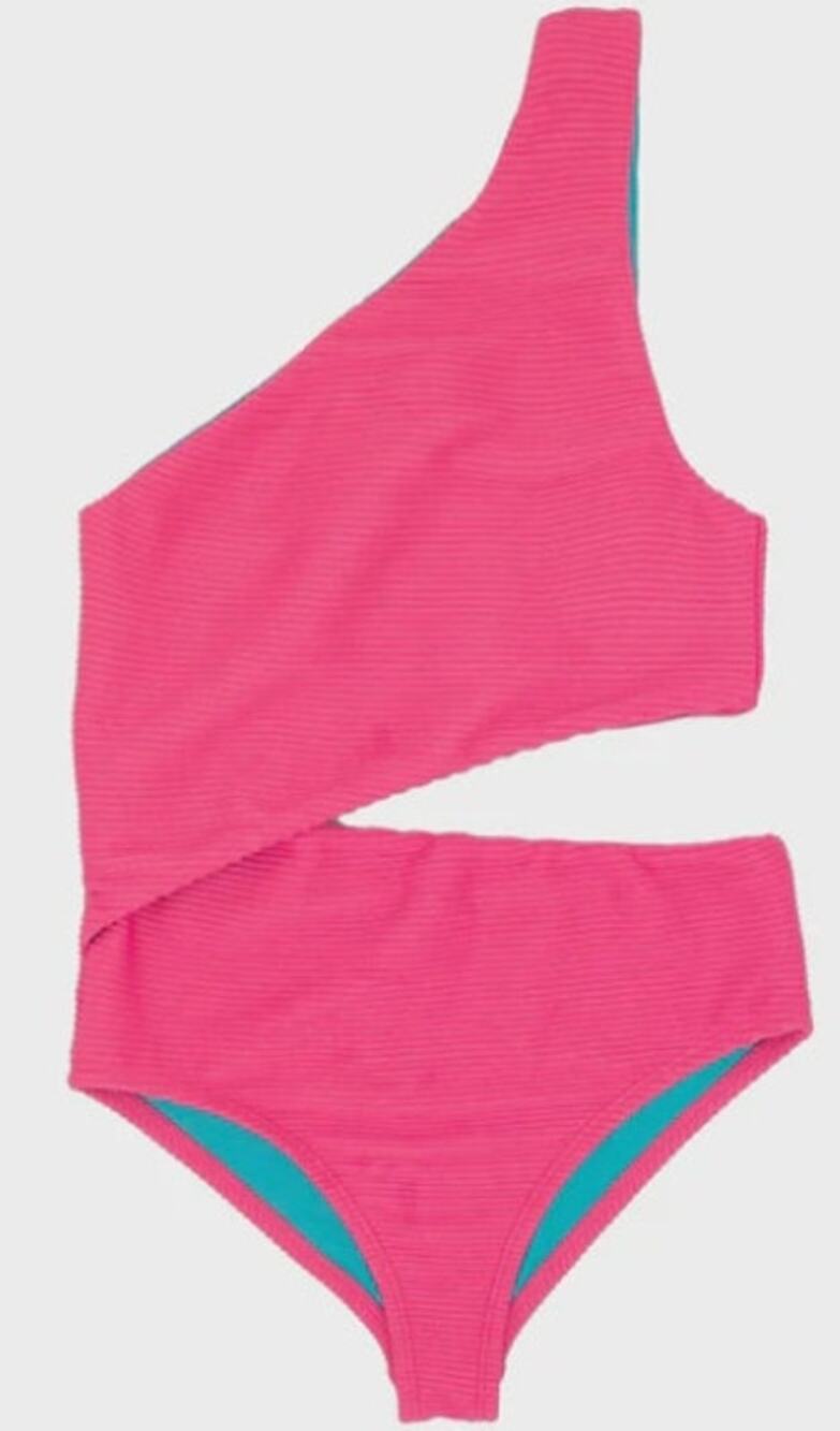 F4A Feather 4 Arrow Venice Ribbed One Piece Cut Out Swimsuit Pink 14